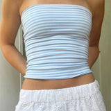 Riley | Women's Strapless Cropped Tube Top Backless