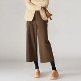 Mabel | Women's Wool Blend Wide Leg Pants with High Waist