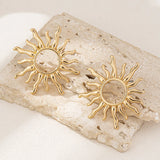 Solara | Women's Earrings with Sunburst Design and Polished Finish