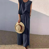 Kaia | Women's Two Piece Set Tank Wide Pants