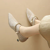 Ellen | Women Mid-Heels with Pointed Toe and Metallic-Accents