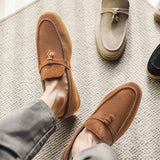 Lawrence | Men's Suede Tassel Loafers with Classic Fit