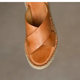 Sorella | Women's Sandals with Woven Leather and Platform