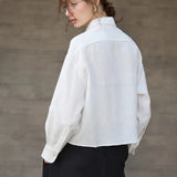 Skye | Women Shirt With Linen Cropped Fit