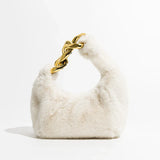 Ophelia | Women Bag with Faux Fur and Chain