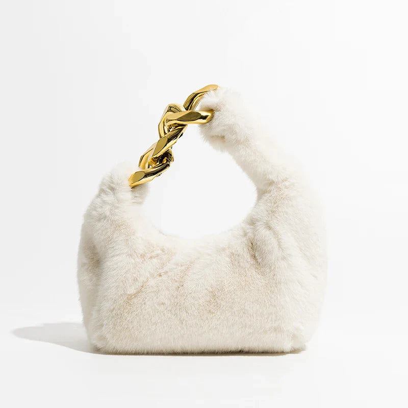 Ophelia | Women Bag with Faux Fur and Chain