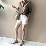 Noelle | Women Shirt With Linen Open Collar