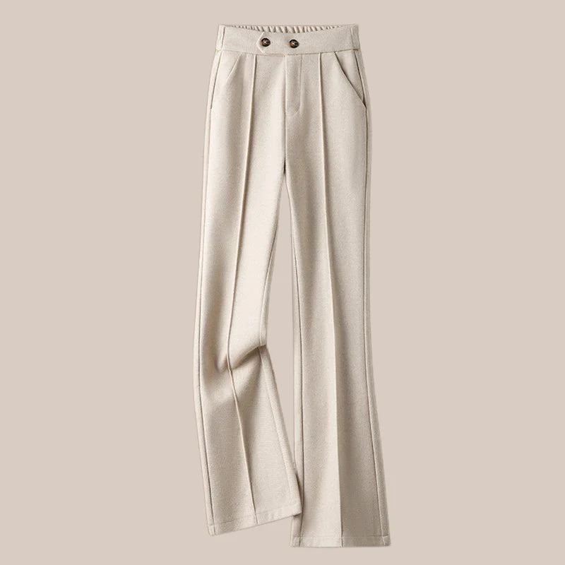 Arden | Women's Wool Blend Flare Trousers with High Waist