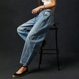 Arabella | Women's Mid Waist Wide Leg Jeans with Ankle Length