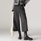 Mabel | Women's Wool Blend Wide Leg Pants with High Waist