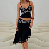 Evelina | Women's Mesh Two Piece Set Skirt