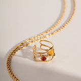 Solari | Women Ring with Resin Stones and Gold Plating