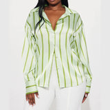 Delaney | Women Blouse With Satin Stripe Design