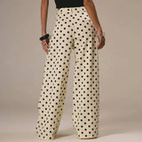 Beatrice | Women's Wide Leg Pants with Polka Dot Print