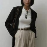 Linea | Women Polo Top With Cotton Contrast Trim