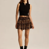 Viora | Women's Skirt with Stretch Waist and Ruffle Layers