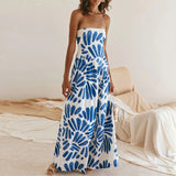 Joséphine | Women's Pleated Backless Maxi Dress with Cutout Detail