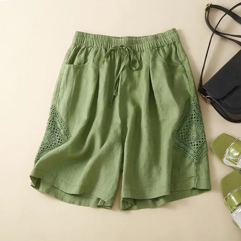 Brynn | Women's Shorts with Elastic Waist and Ruffle Seams