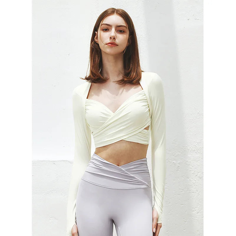 Beatrice | Women Top With Nylon Spandex Wrap Design