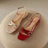 Marinette | Women's Flats with Bow Straps and Open-Toe