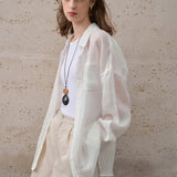 Sheer | Women Shirt With Ramie Linen Blend