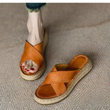 Sorella | Women's Sandals with Woven Leather and Platform