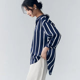 Maren | Women Blouse With Satin Stripe Design