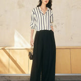 Maren | Women Blouse With Satin Stripe Design