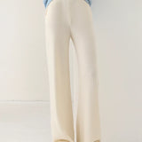 Viviana | Women's Merino Wool Wide Leg Pants with Elastic Waist