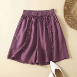 Brynn | Women's Shorts with Elastic Waist and Ruffle Seams