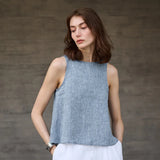 Mara | Women Top With Linen Reversible Neck