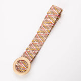 Calla | Women Belt with Woven Straw and Wood Buckle