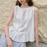 Victoria | Women Top With Linen Cotton Seam Detail