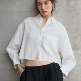 Skye | Women Shirt With Linen Cropped Fit