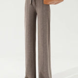 Sandrine | Women's Merino Wool Wide Leg Trousers with High Waist