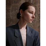 Marais | Women Earrings with Leaf Design and Gold Plating