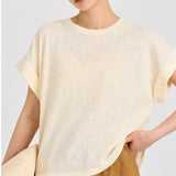Genevieve | Women Tee With Cotton Linen Oversized Fit