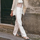 Marina | Women's Pants with Drawstring Waistband and Wide Legs