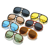 Natalie | Women's Aviator Sunglasses with Double Bridge and Metal Frame