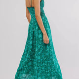 Marlowe | Women's Floral Maxi Dress with Ruched Bodice and Spaghetti Straps