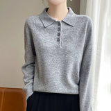 Harriet | Women Polo Sweater With Button Front Design