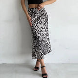 Harper | Women Skirt with Leopard-print and Midi-length