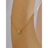 Liora | Women Necklace with Opal Pendant and Gold Steel