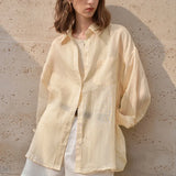 Sheer | Women Shirt With Ramie Linen Blend