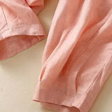 Éline | Women's Linen Tapered Pants with High Stretch Waist