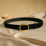 Montreux | Women Belt with Suede Material and Gold Buckle