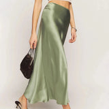 Sienna | Women's Skirt with Satin Fabric and Standard Fit