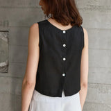 Charlotte | Women Top With Linen Reversible Neckline