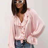 Liora | Women Blouse With Drawstring Sleeve Detail