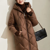 Corinne | Women's Hooded Quilted Down Coat with Dual Zip Closure
